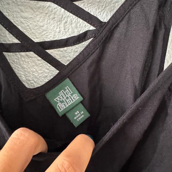 Women's Wild Fable Black Mini Tiered Sleeveless Dress XS - Picture 3 of 5